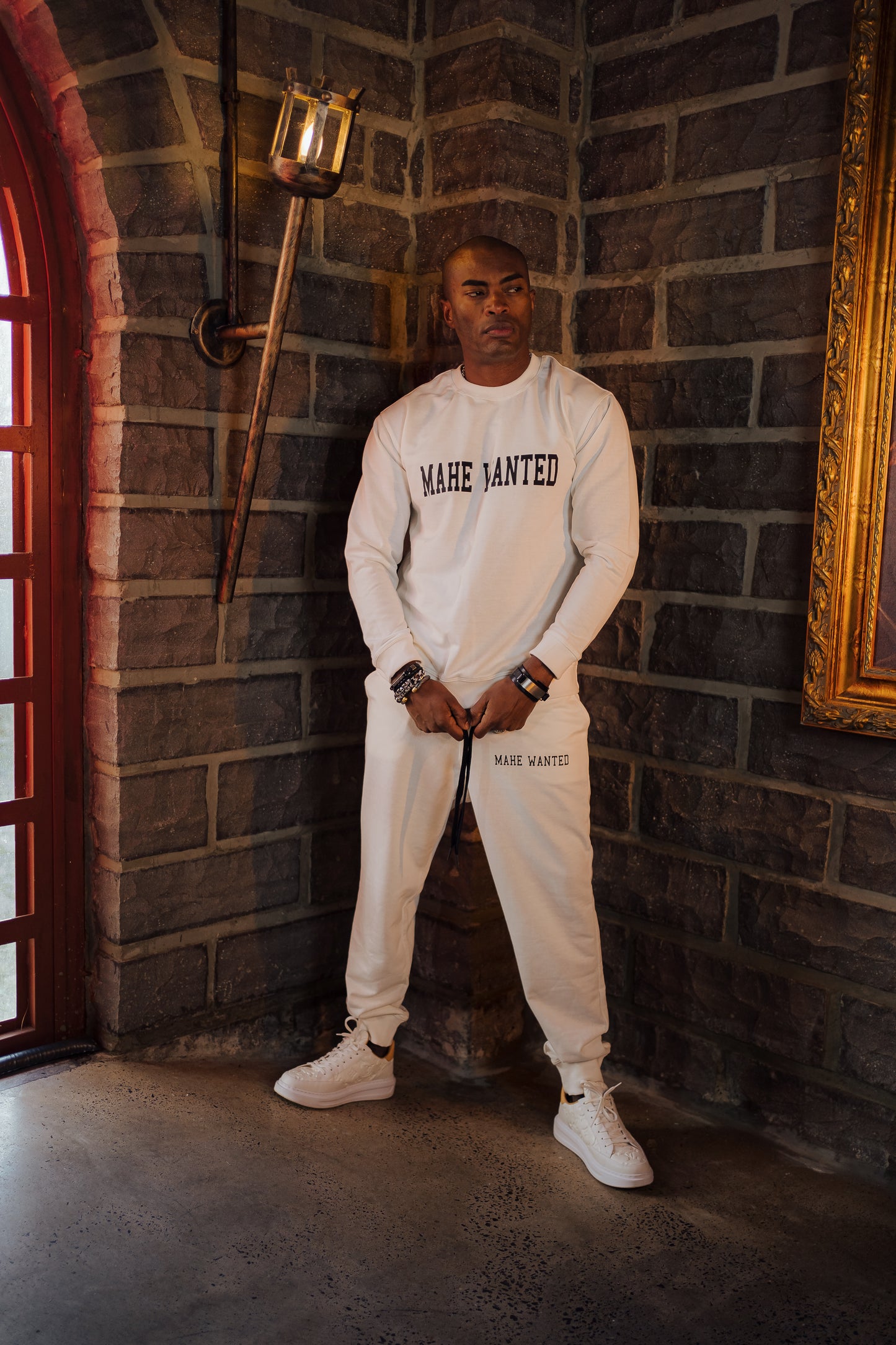 calça mahe over white