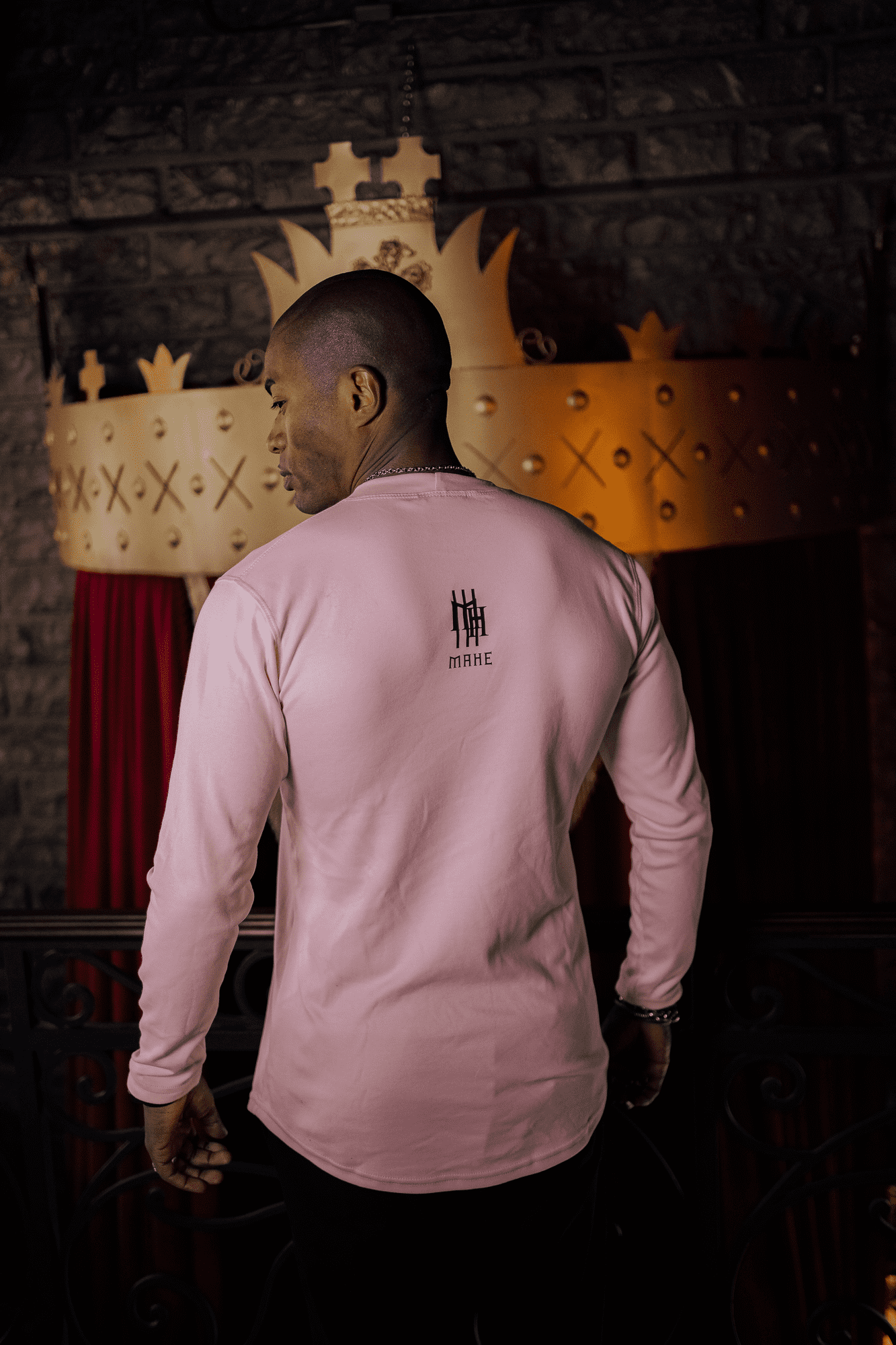 manga longa mahe damask pink
