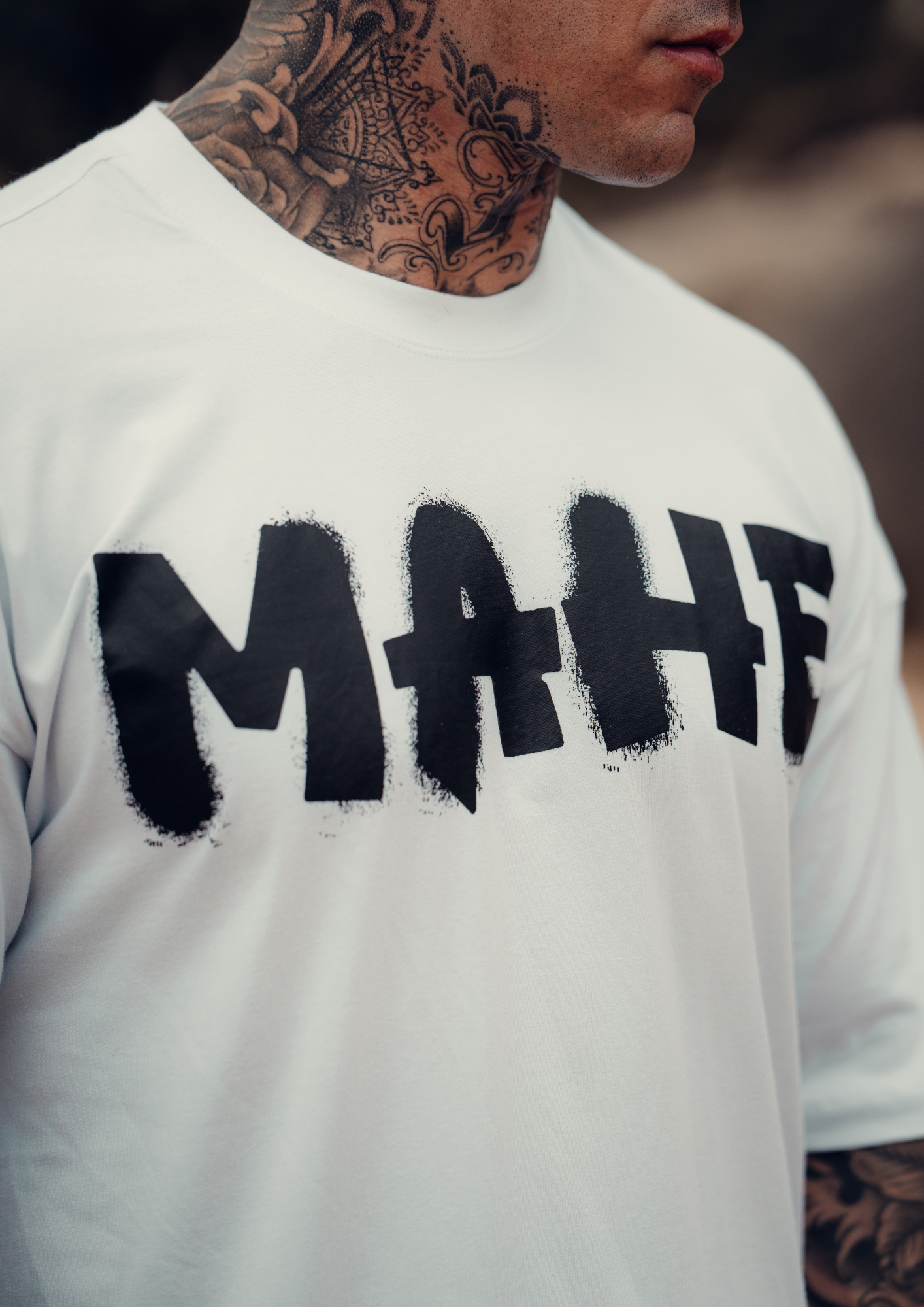 camiseta mahe over fleck white
