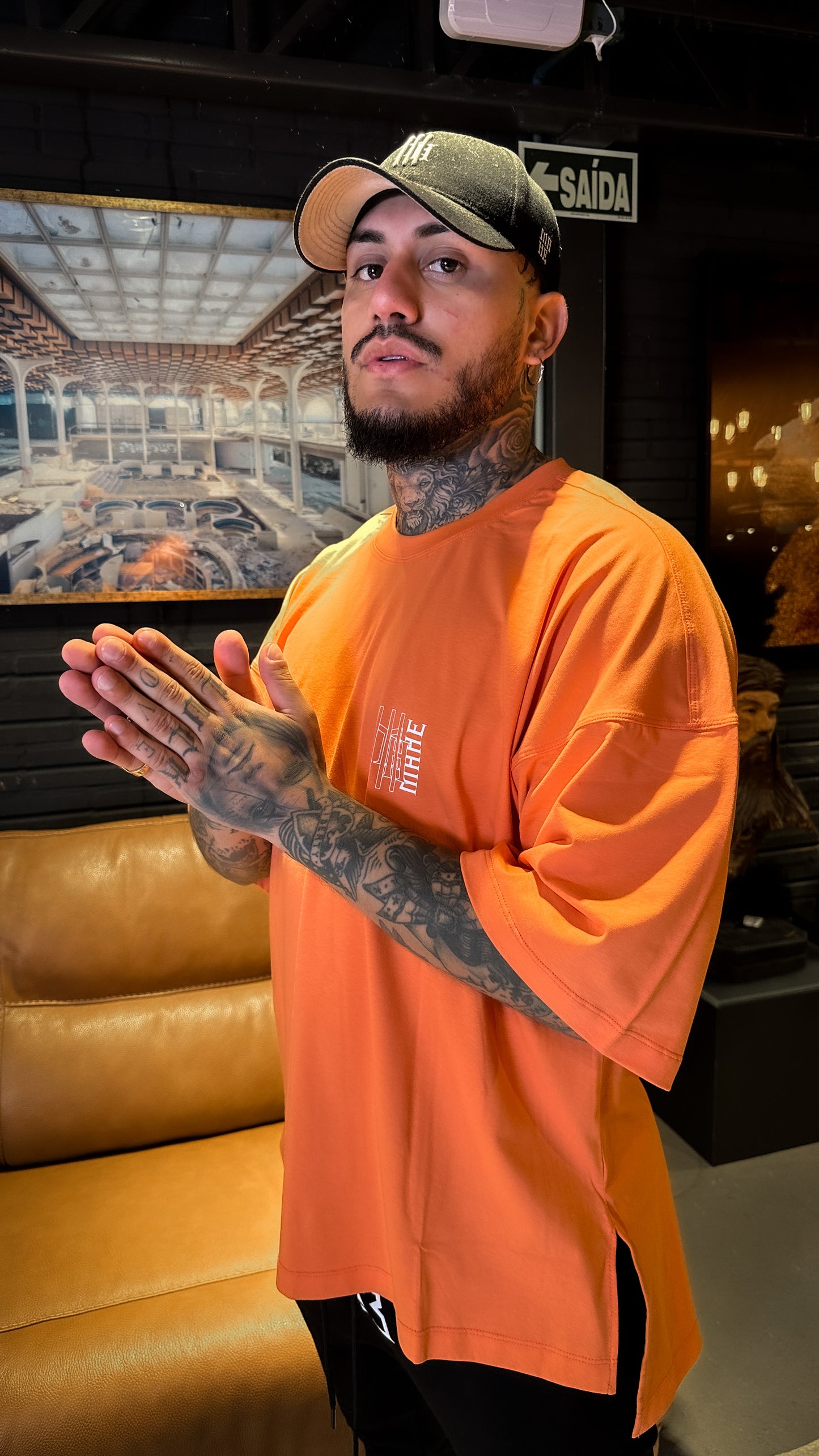 camiseta mahe  over orange size
