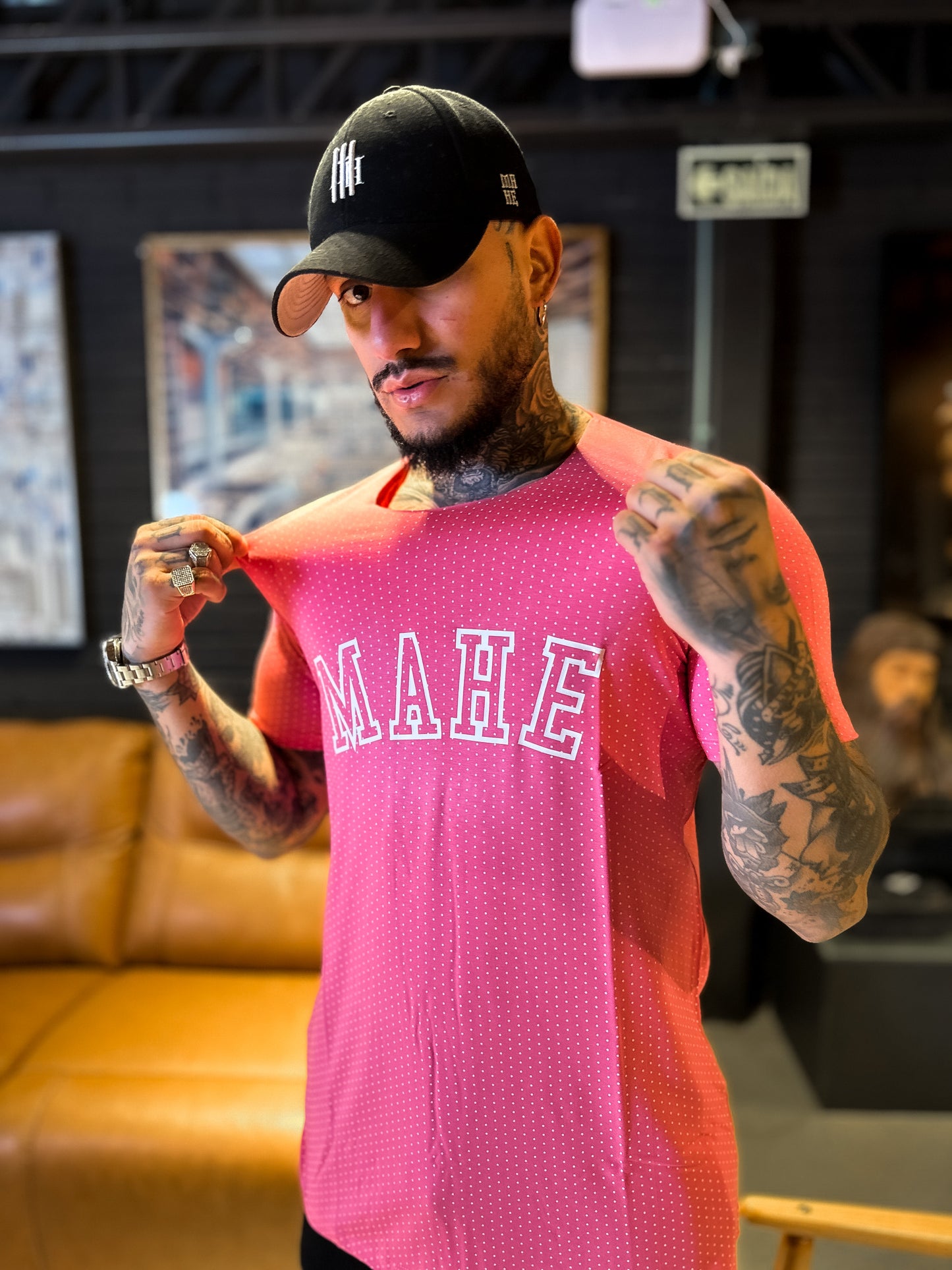 camiseta mahe rose dots