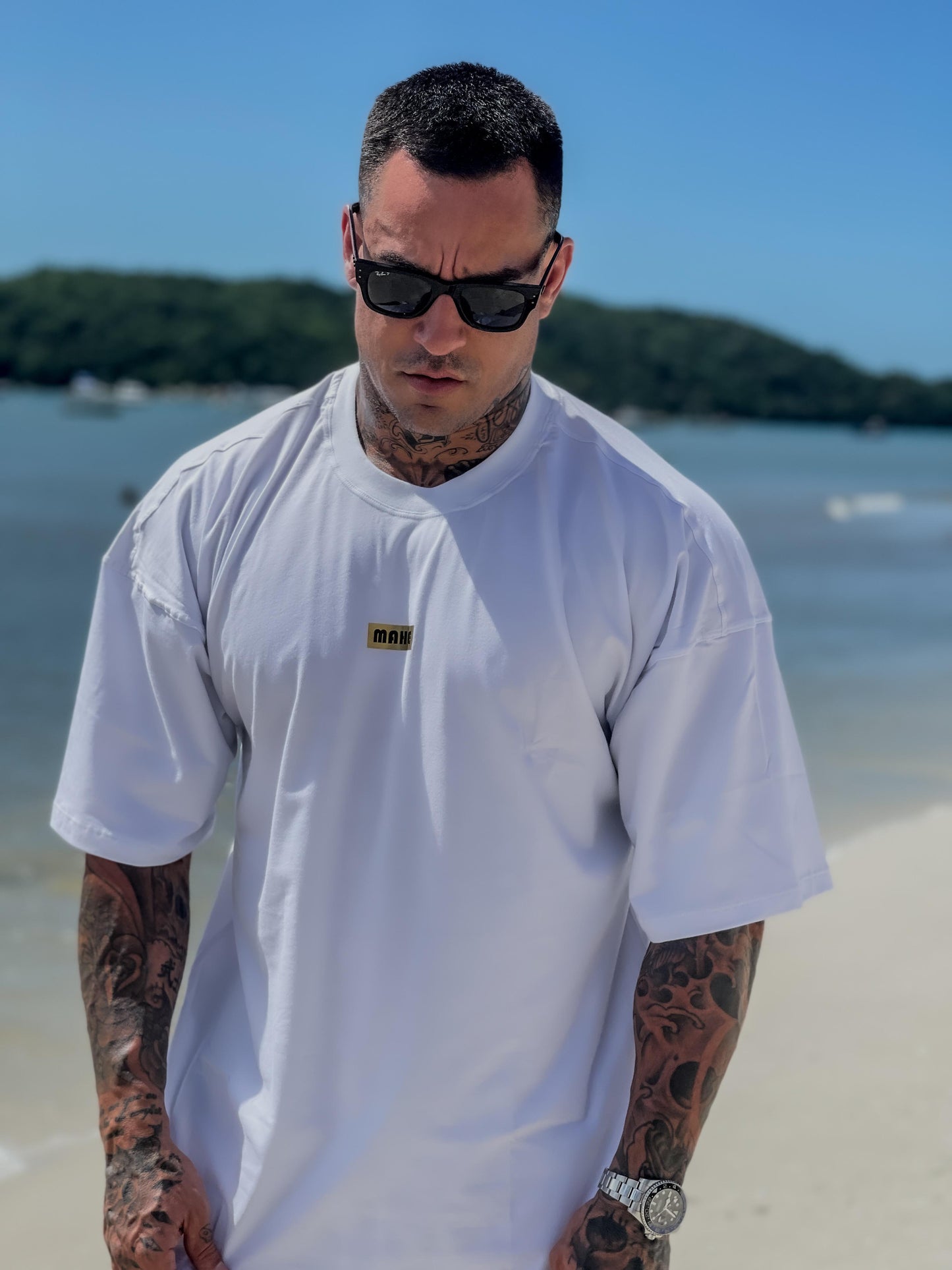 camiseta mahe over refined white
