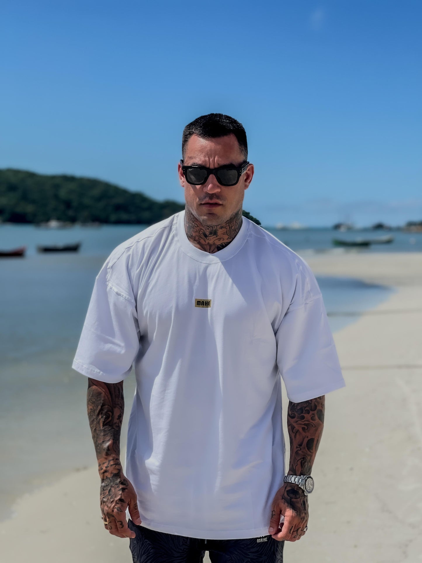 camiseta mahe over refined white