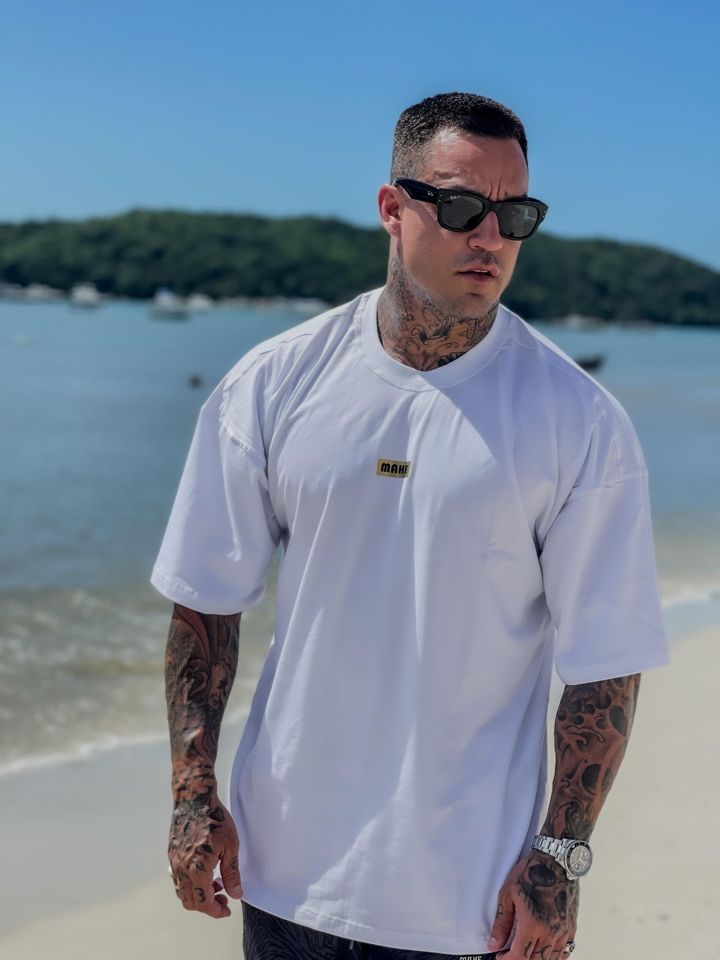 camiseta mahe over refined white