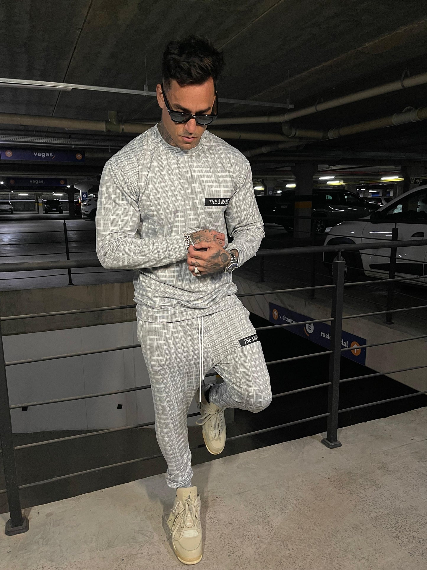 moletom mahe checked gray