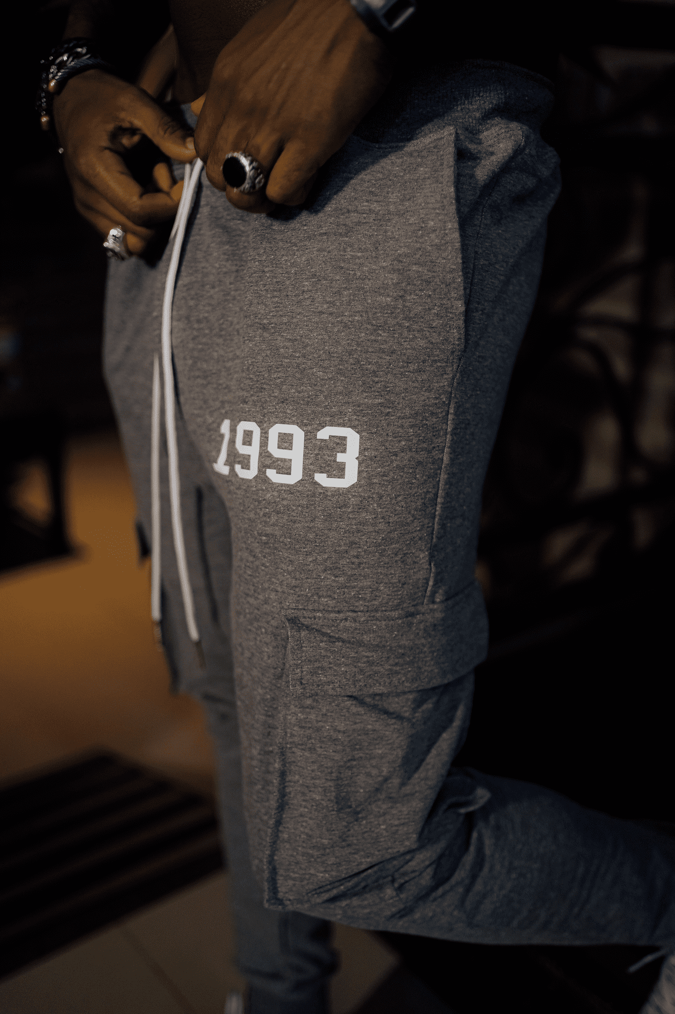 calça mahe nine three grey