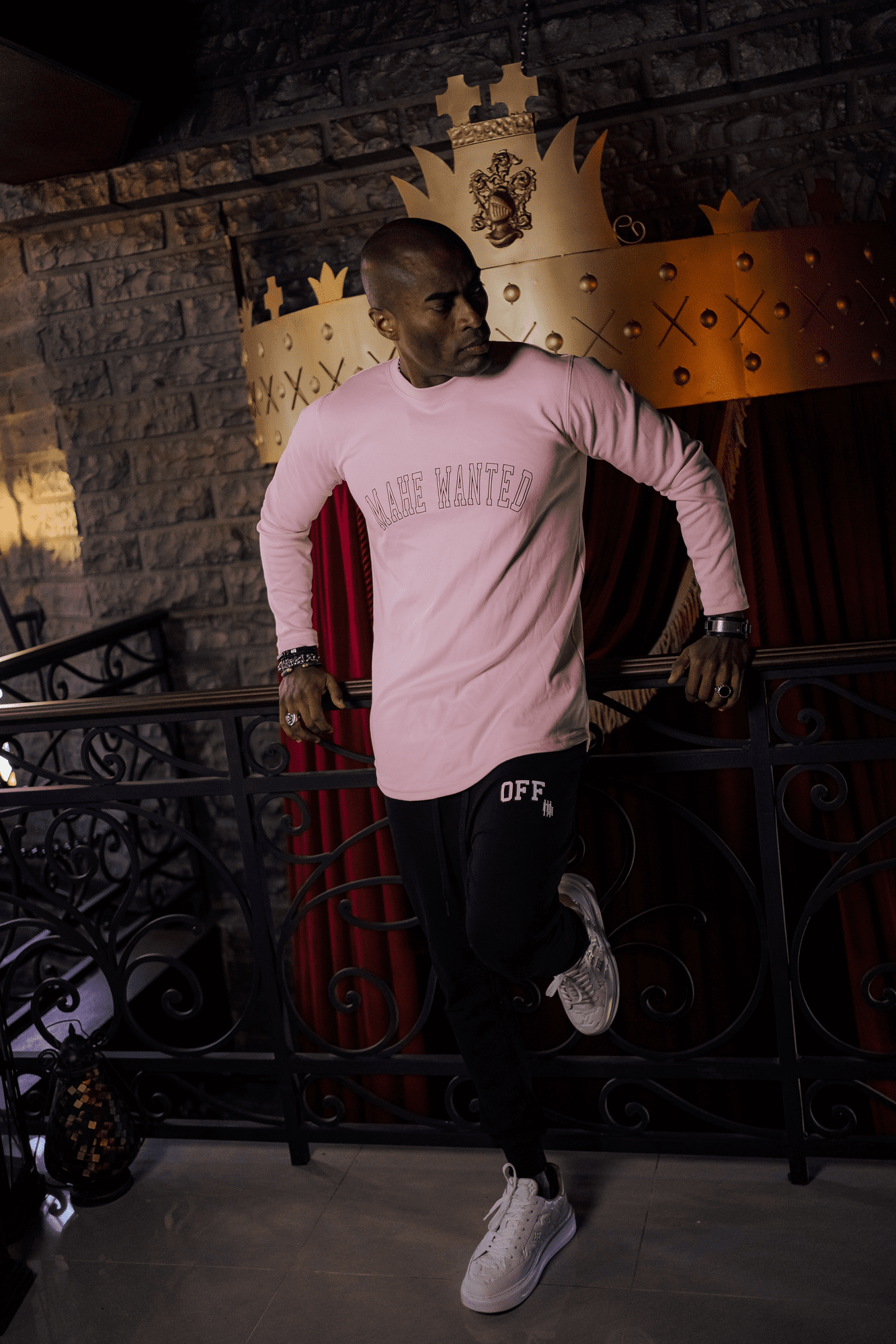 manga longa mahe damask pink